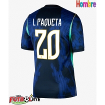 Camiseta Brasil Lucas Paqueta #20 Visitante Equipación Mundial 2026 manga corta